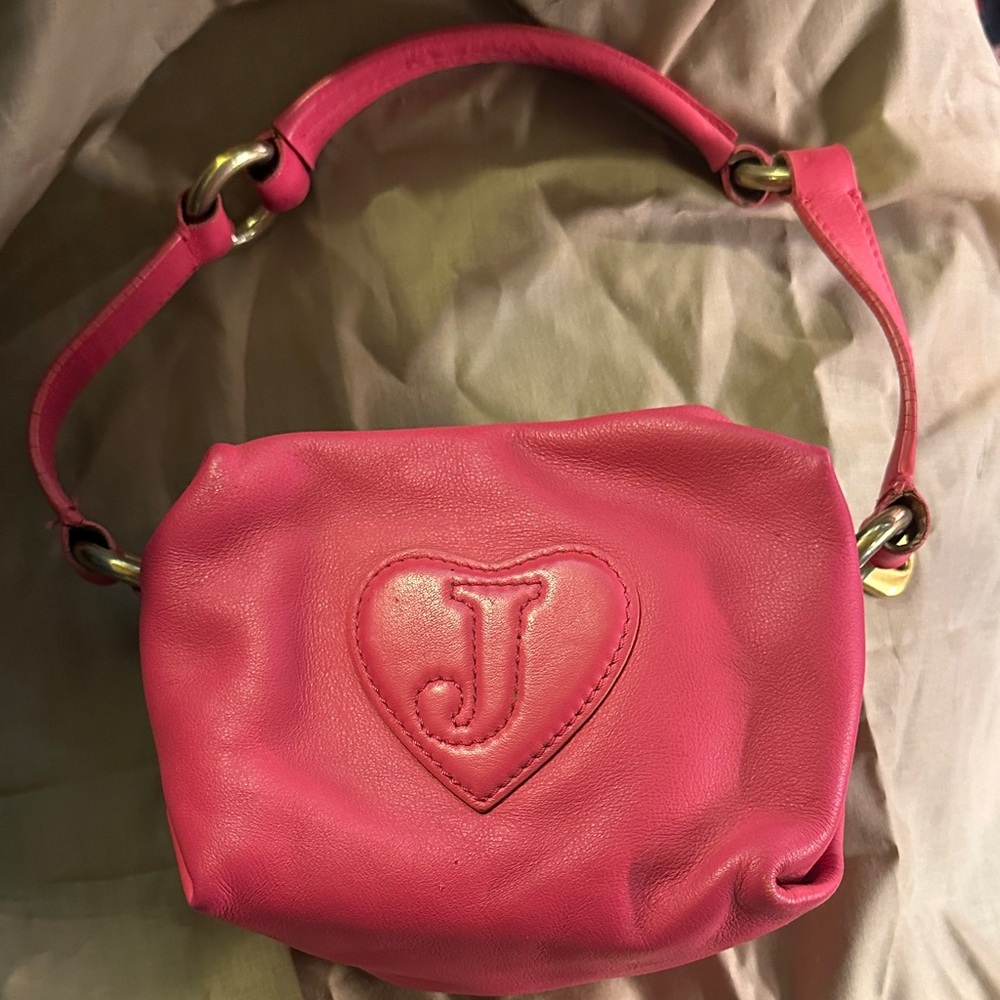 Juicy Couture pink leather tourist handbag